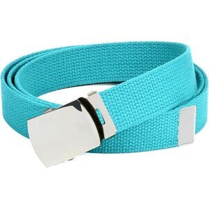 Hold’Em Mens Military Canvas Webbing Belts Slider Buckle Adjustable - Teal